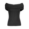 GUESS JEANS T-SHIRT MANICHE CORTE DONNA NERO