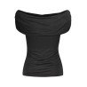 GUESS JEANS T-SHIRT MANICHE CORTE DONNA NERO