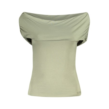 GUESS JEANS T-SHIRT MANICHE CORTE DONNA VERDE