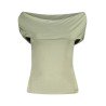 GUESS JEANS T-SHIRT MANICHE CORTE DONNA VERDE