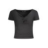 GUESS JEANS T-SHIRT MANICHE CORTE DONNA NERO