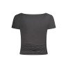 GUESS JEANS T-SHIRT MANICHE CORTE DONNA NERO