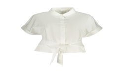 GUESS JEANS CAMICIA MANICHE CORTE DONNA BIANCO