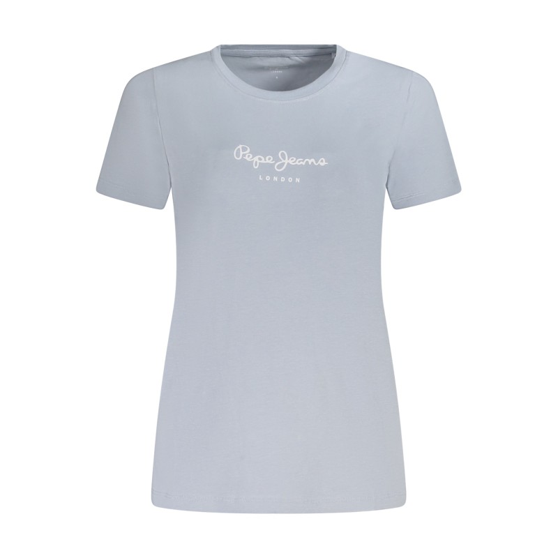 PEPE JEANS T-SHIRT MANICHE CORTE DONNA AZZURRO PEPE JEANS T-SHIRT MANICHE CORTE DONNA AZZURRO