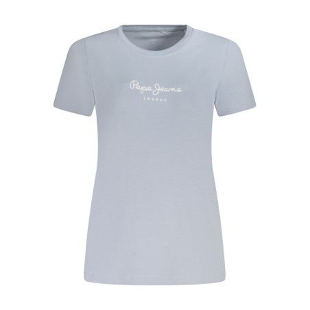 PEPE JEANS T-SHIRT MANICHE CORTE DONNA AZZURRO