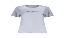 PEPE JEANS T-SHIRT MANICHE CORTE DONNA AZZURRO