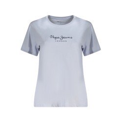 PEPE JEANS T-SHIRT MANICHE CORTE DONNA AZZURRO