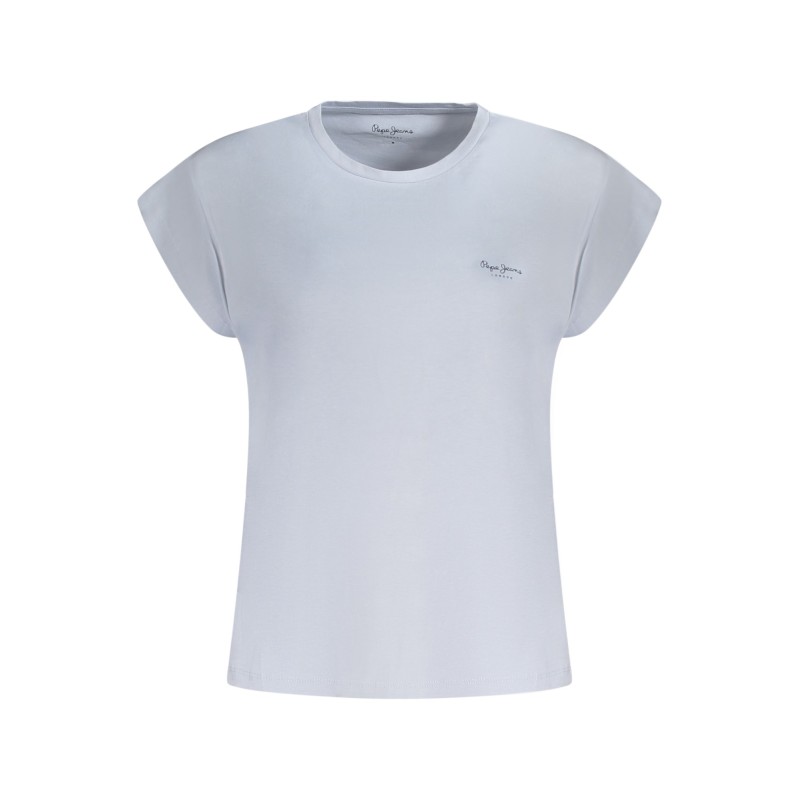 PEPE JEANS T-SHIRT MANICHE CORTE DONNA AZZURRO PEPE JEANS T-SHIRT MANICHE CORTE DONNA AZZURRO
