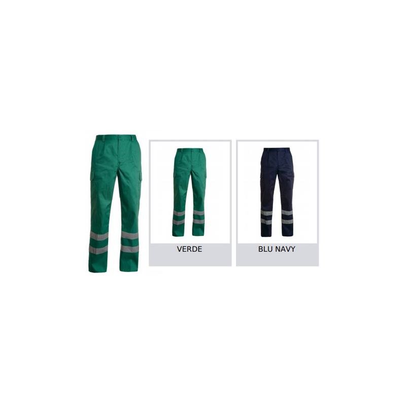 pantalone visual multitasche con rifrangenti nelle caviglie pantalone visual multitasche con rifrangenti nelle caviglie