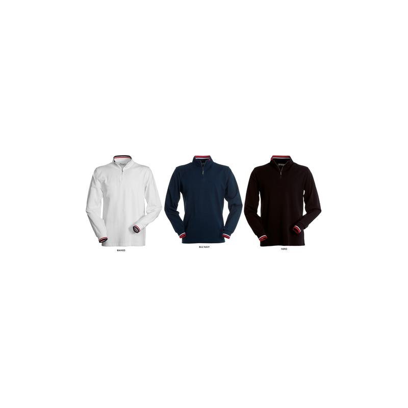 polo prive manica lunga a mezza zip in metallo con colletto slanciato polo prive manica lunga a mezza zip in metallo con colletto slanciato