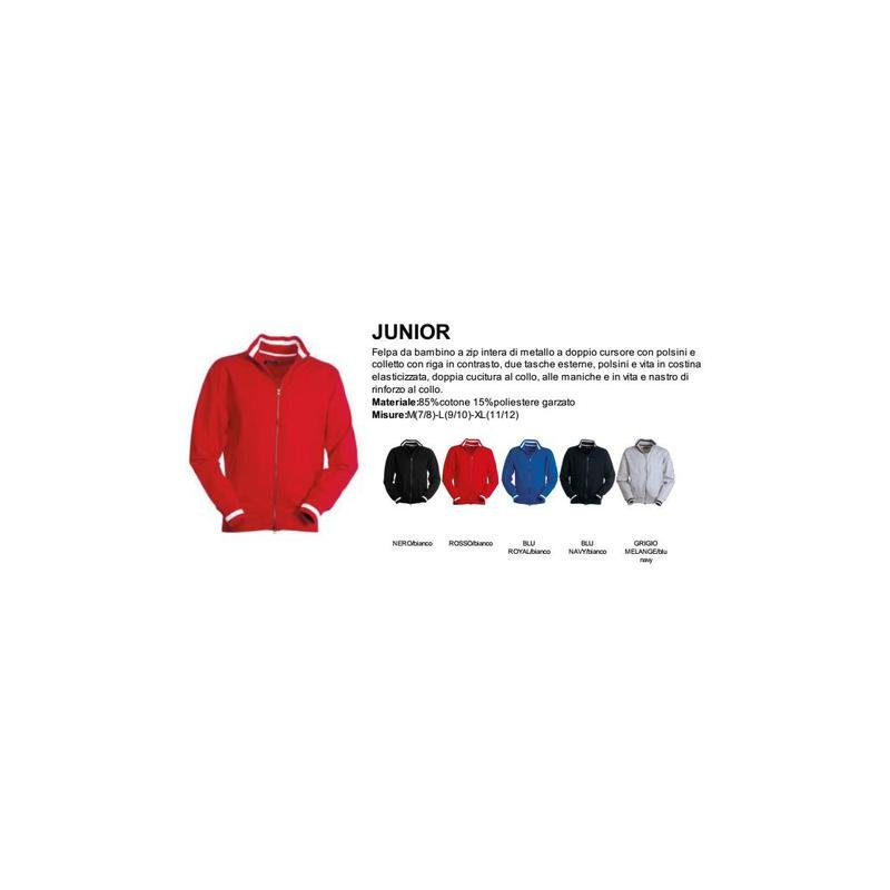 felpa junior full zip da bambino 280 grmq felpa junior full zip da bambino 280 grmq