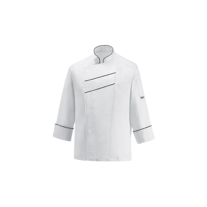 giacca unisex line - 60% polyester - 40% cotton - black piping giacca unisex line - 60% polyester - 40% cotton - black piping