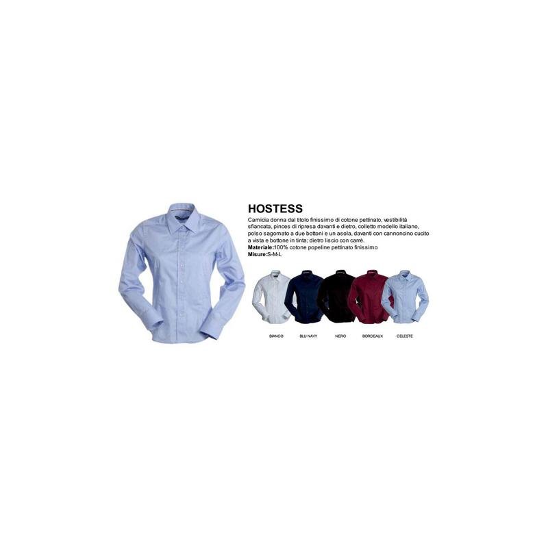 camicia hostess donna dal titolo finissimo di cotone pettinato camicia hostess donna dal titolo finissimo di cotone pettinato
