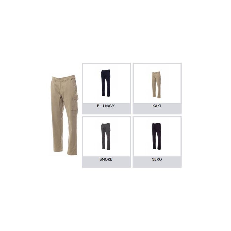 pantalone power stretch con passanti ed elastico in vita, chiusura con zip e bottone pantalone power stretch con passanti ed elastico in vita, chiusura con zip e bottone