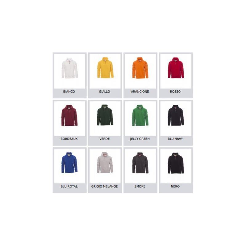 felpa miami uomo, mezza zip in tinta felpa miami uomo, mezza zip in tinta