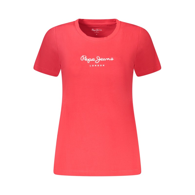 PEPE JEANS T-SHIRT MANICHE CORTE DONNA ROSSO PEPE JEANS T-SHIRT MANICHE CORTE DONNA ROSSO