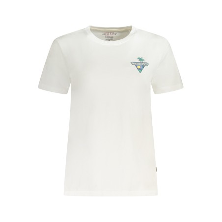 GUESS JEANS T-SHIRT MANICHE CORTE DONNA BIANCO