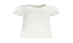 GUESS JEANS T-SHIRT MANICHE CORTE DONNA BIANCO