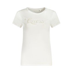 GUESS JEANS T-SHIRT MANICHE CORTE DONNA BIANCO