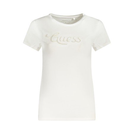 GUESS JEANS T-SHIRT MANICHE CORTE DONNA BIANCO