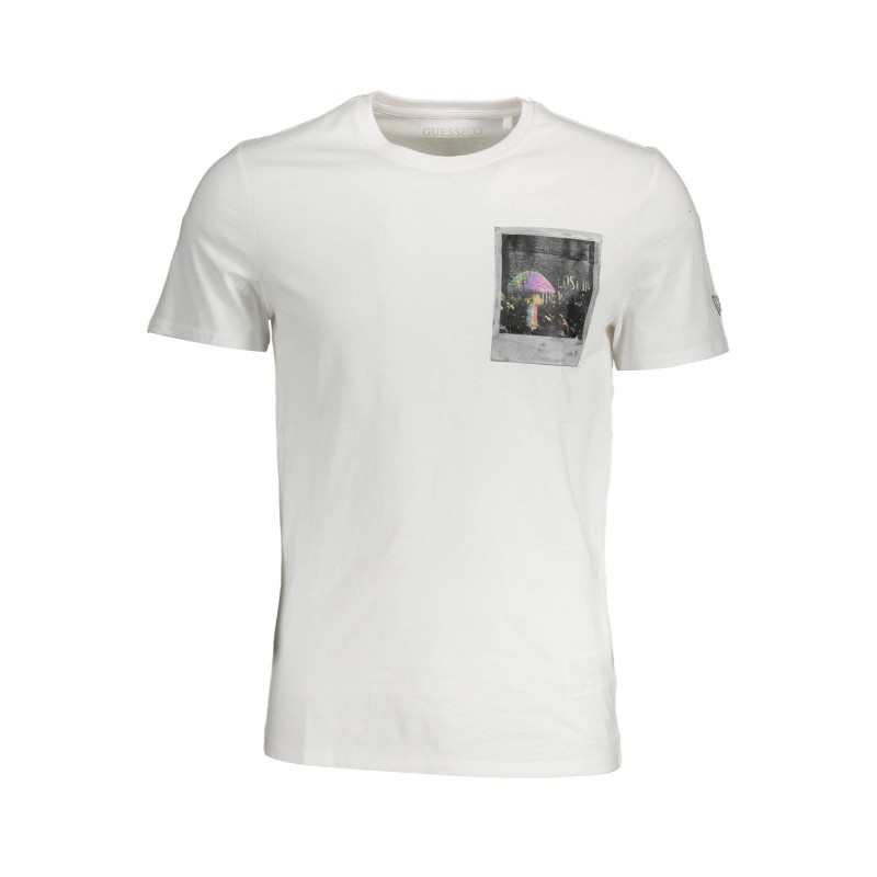 GUESS JEANS T-SHIRT MANICHE CORTE UOMO BIANCO GUESS JEANS T-SHIRT MANICHE CORTE UOMO BIANCO
