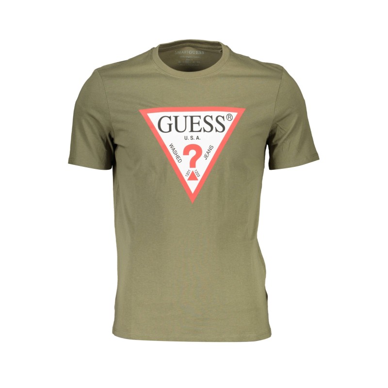 GUESS JEANS T-SHIRT MANICHE CORTE UOMO VERDE GUESS JEANS T-SHIRT MANICHE CORTE UOMO VERDE