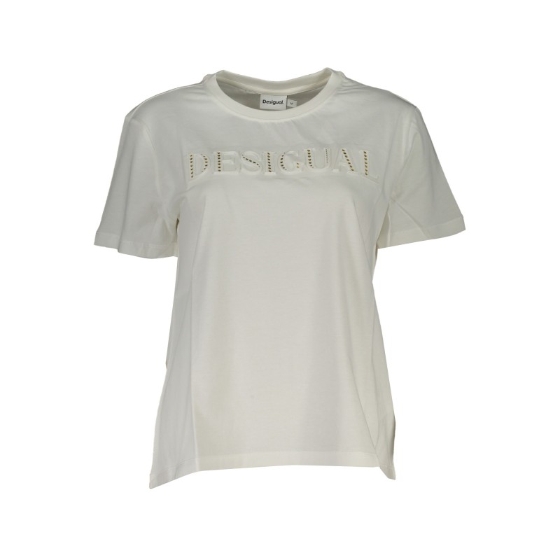 DESIGUAL T-SHIRT MANICHE CORTE DONNA BIANCO DESIGUAL T-SHIRT MANICHE CORTE DONNA BIANCO