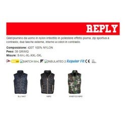 Gilet Piumino REPLY uomo, zip in nylon a contrasto