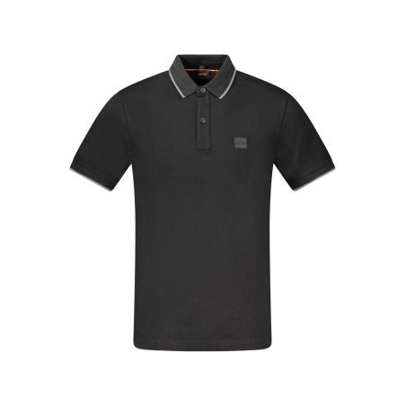 HUGO BOSS POLO MANICHE CORTE UOMO NERO