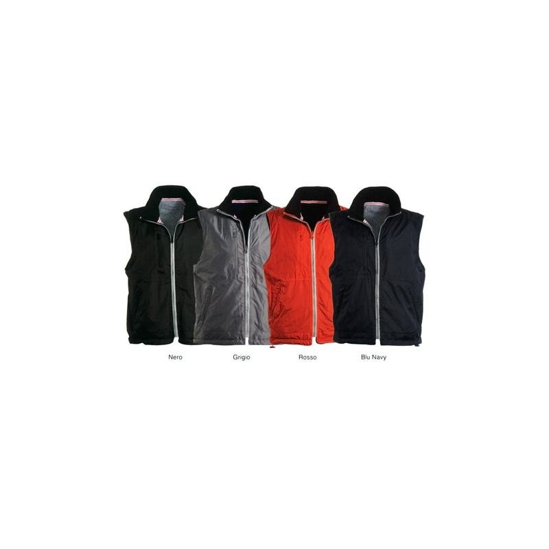 Gilet SPEED unisex reversibile, zip in plastica coperta con profilo reflex