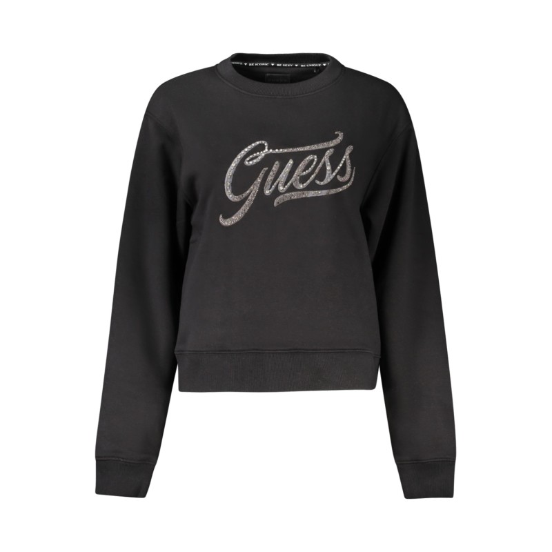 GUESS JEANS FELPA SENZA ZIP DONNA NERO GUESS JEANS FELPA SENZA ZIP DONNA NERO