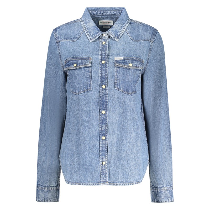 GUESS JEANS CAMICIA MANICHE LUNGHE DONNA BLU GUESS JEANS CAMICIA MANICHE LUNGHE DONNA BLU