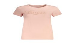 GUESS JEANS T-SHIRT MANICHE CORTE DONNA ROSA