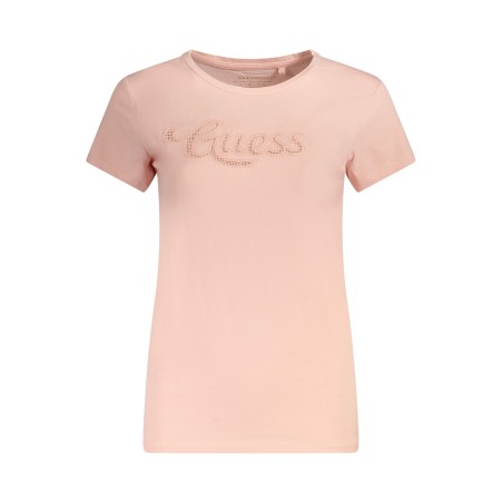 GUESS JEANS T-SHIRT MANICHE CORTE DONNA ROSA