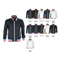 Giubbino UNITED uomo, zip bianca in plastica con cursore in metallo