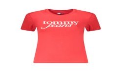 TOMMY HILFIGER T-SHIRT MANICHE CORTE DONNA ROSSO