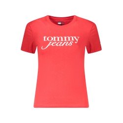 TOMMY HILFIGER T-SHIRT MANICHE CORTE DONNA ROSSO