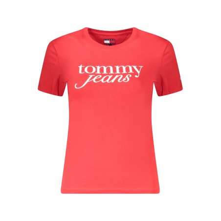 TOMMY HILFIGER T-SHIRT MANICHE CORTE DONNA ROSSO