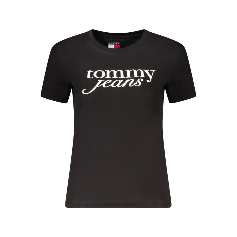 TOMMY HILFIGER T-SHIRT MANICHE CORTE DONNA NERO TOMMY HILFIGER T-SHIRT MANICHE CORTE DONNA NERO