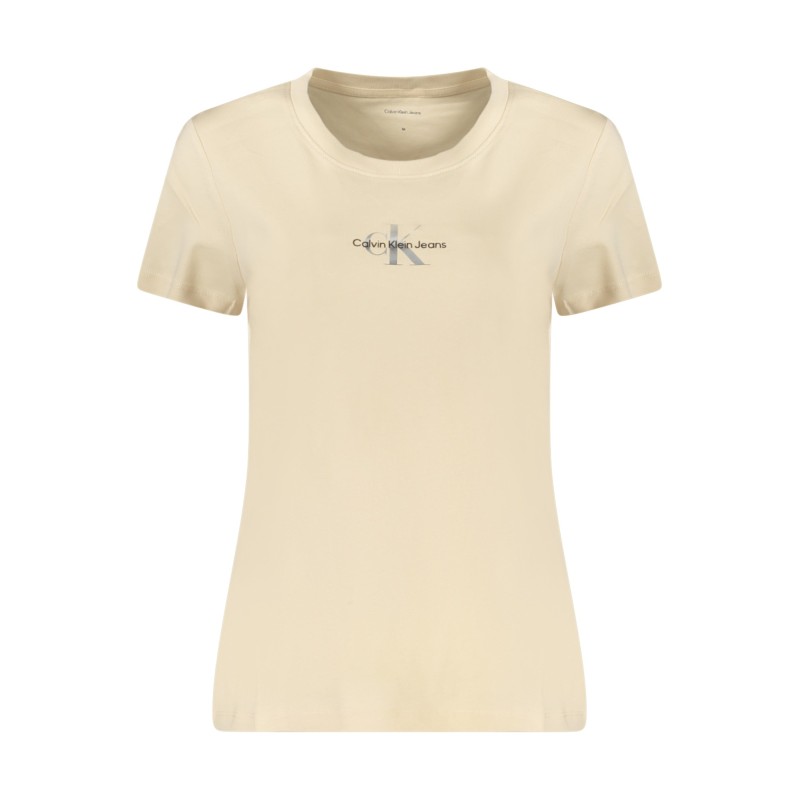 CALVIN KLEIN T-SHIRT MANICHE CORTE DONNA BEIGE CALVIN KLEIN T-SHIRT MANICHE CORTE DONNA BEIGE