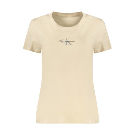 CALVIN KLEIN T-SHIRT MANICHE CORTE DONNA BEIGE