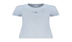 CALVIN KLEIN T-SHIRT MANICHE CORTE DONNA AZZURRO