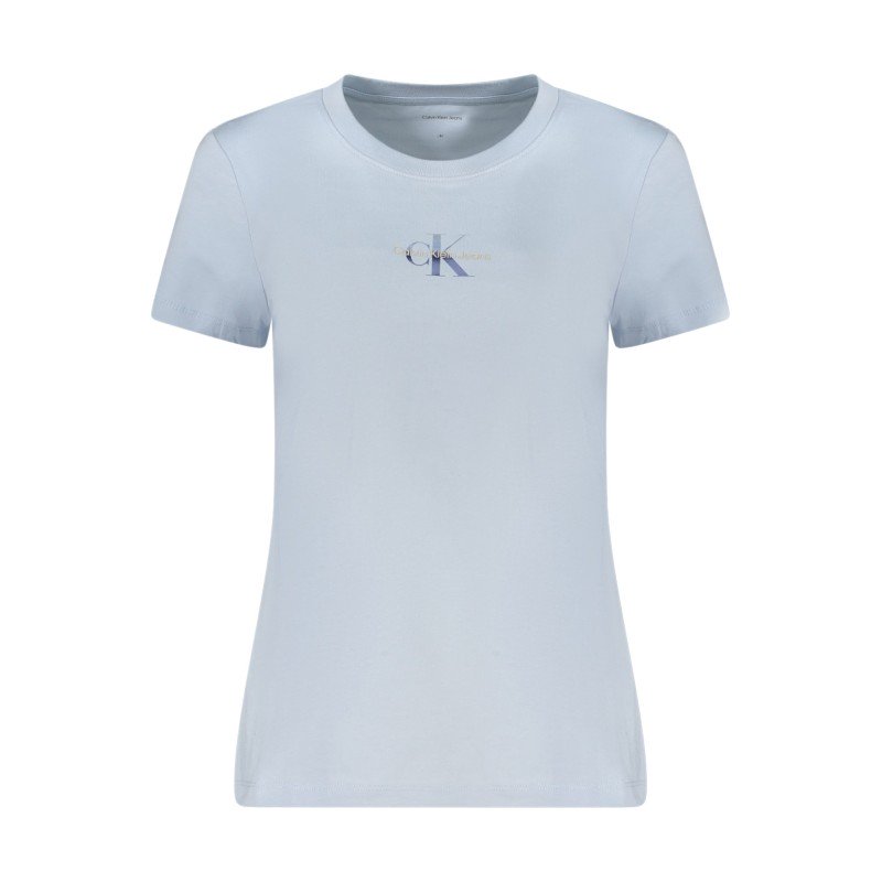 CALVIN KLEIN T-SHIRT MANICHE CORTE DONNA AZZURRO