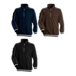 Maglia EVEREST in pile antipilling 1/2 zip 280 gr/mq con Rib a righe
