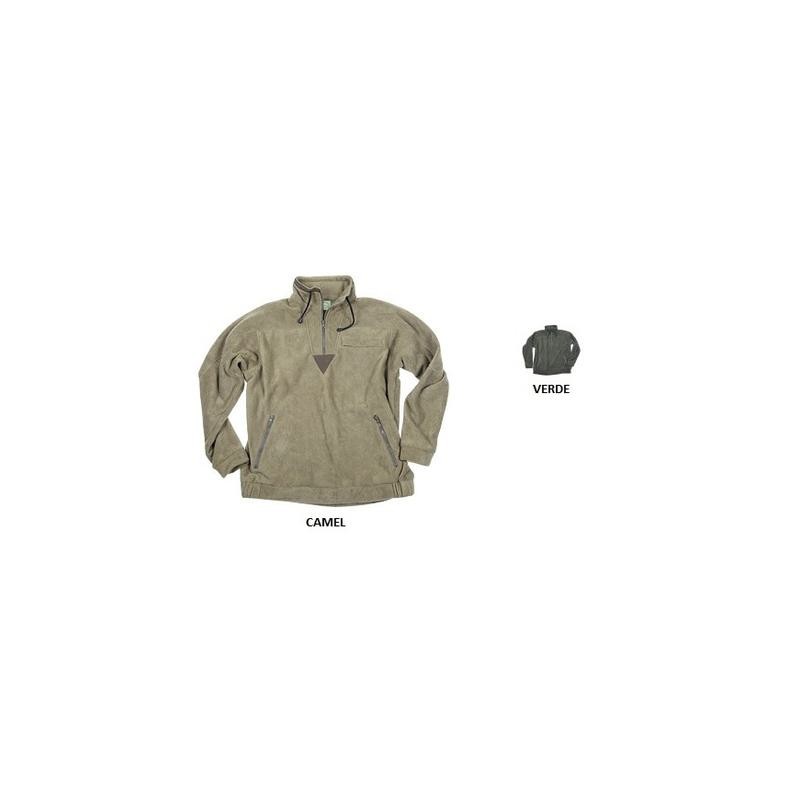 Maglione in pile con inserti a contrasto con zip al collo e 2 tasche con zip