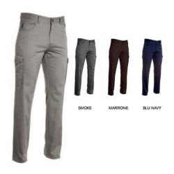 Pantalone ADVENTURE uomo multitasche cotone twill e Spandex