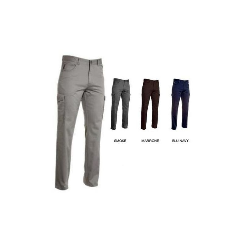 Pantalone ADVENTURE uomo multitasche cotone twill e Spandex