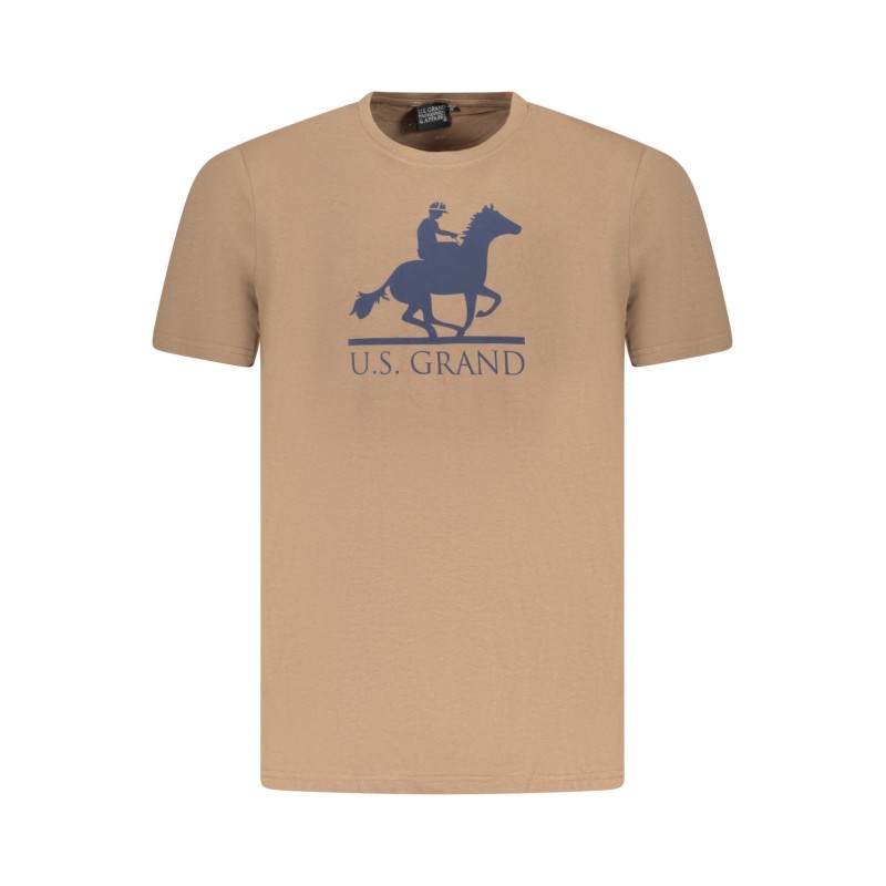 U.S. GRAND POLO T-SHIRT MANICHE CORTE UOMO MARRONE