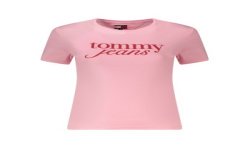 TOMMY HILFIGER T-SHIRT MANICHE CORTE DONNA ROSA