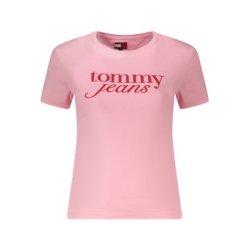 TOMMY HILFIGER T-SHIRT MANICHE CORTE DONNA ROSA